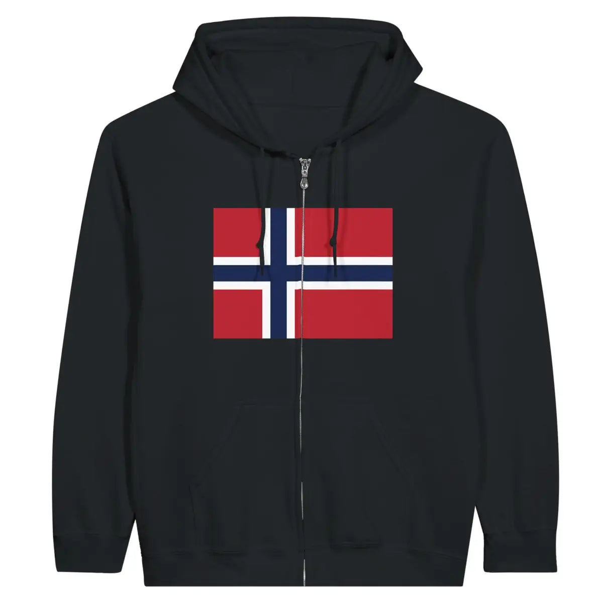 Sweat à capuche à fermeture éclair Drapeau du Svalbard et de Jan Mayen - Pixelforma 