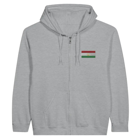 Sweat à capuche à fermeture éclair Drapeau du Tadjikistan en broderie - Pixelforma 