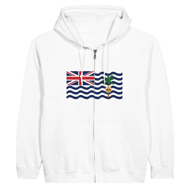 Sweat à capuche à fermeture éclair Drapeau du Territoire britannique de l'océan Indien - Pixelforma 