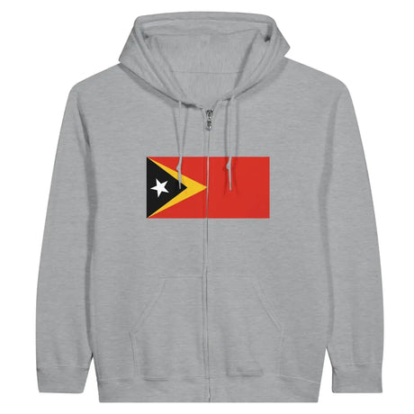 Sweat à capuche à fermeture éclair Drapeau du Timor oriental - Pixelforma 