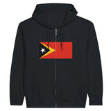 Sweat à capuche à fermeture éclair Drapeau du Timor oriental - Pixelforma 