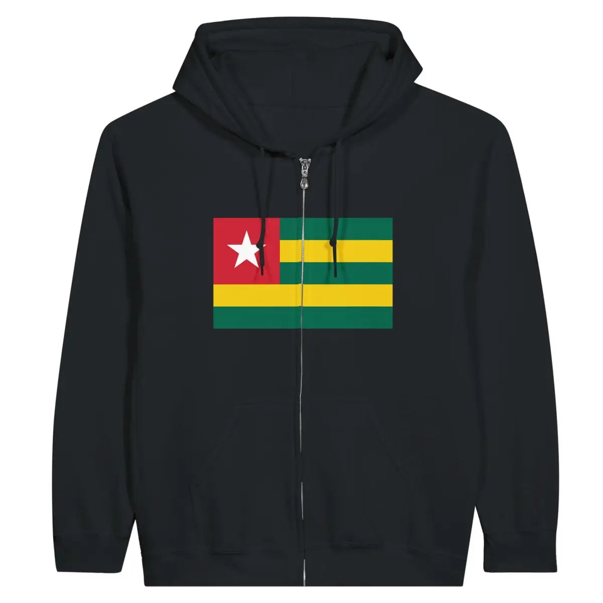 Sweat à capuche à fermeture éclair Drapeau du Togo - Pixelforma 