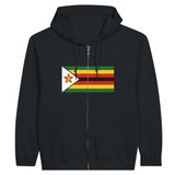 Sweat à capuche à fermeture éclair Drapeau du Zimbabwe - Pixelforma 