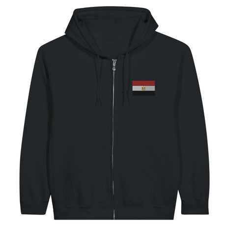 Sweat à capuche à fermeture éclair drapeau égypte en broderie - pixelformaflag