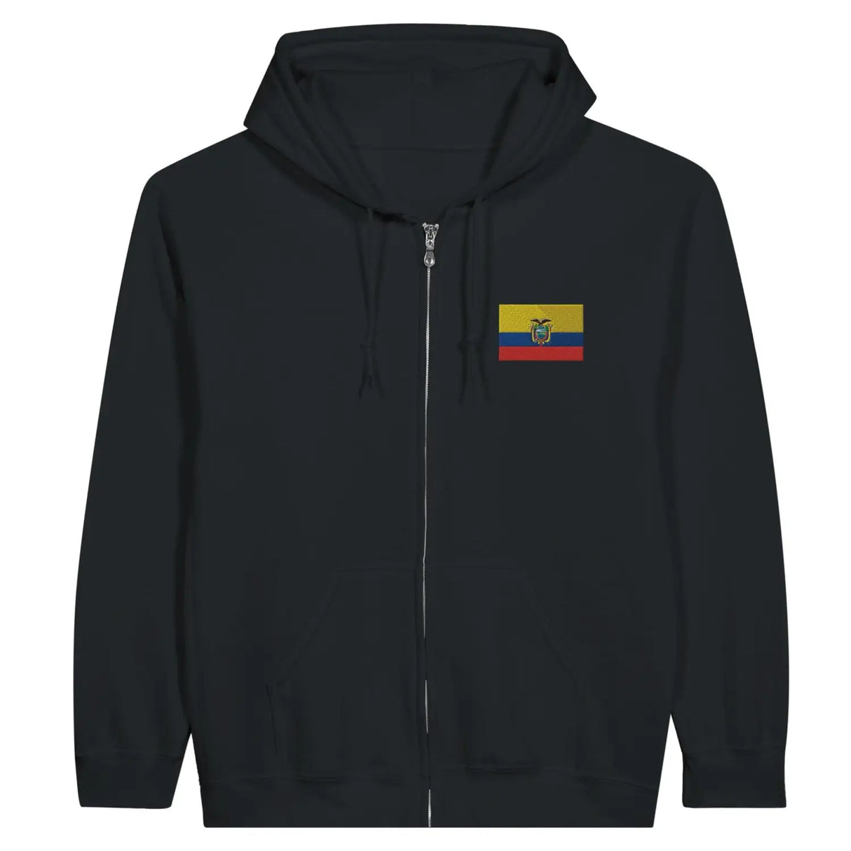 Sweat à capuche à fermeture éclair drapeau équateur en broderie - pixelformaflag