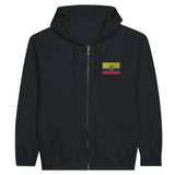 Sweat à capuche à fermeture éclair drapeau équateur en broderie - pixelformaflag