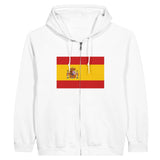 Sweat à capuche à fermeture éclair drapeau espagne coton