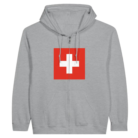 Sweat à capuche à fermeture éclair Drapeau et armoiries de la Suisse - Pixelforma 