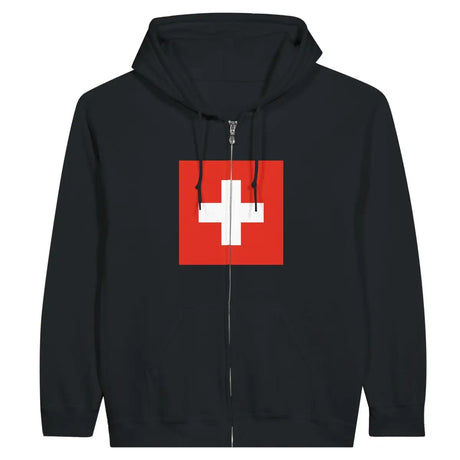 Sweat à capuche à fermeture éclair Drapeau et armoiries de la Suisse - Pixelforma 