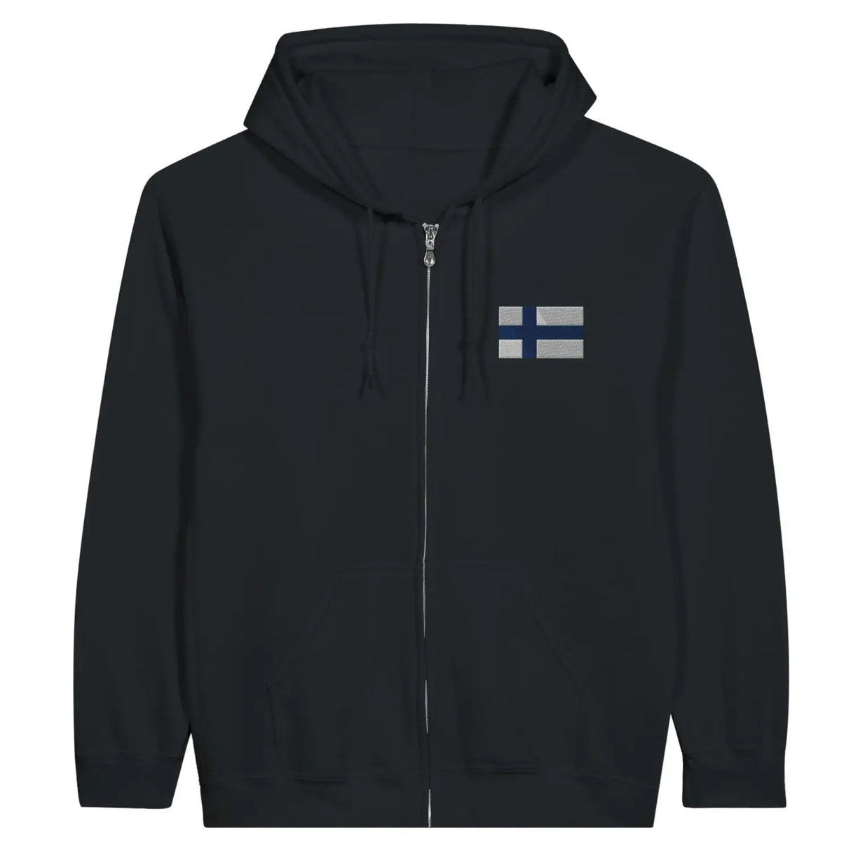 Sweat à capuche à fermeture éclair drapeau finlande en broderie - pixelformaflag