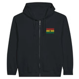Sweat à capuche à fermeture éclair drapeau ghana en broderie - pixelformaflag