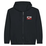 Sweat à capuche à fermeture éclair drapeau groenland en broderie - pixelformaflag