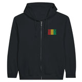 Sweat à capuche à fermeture éclair drapeau guinée en broderie - pixelformaflag