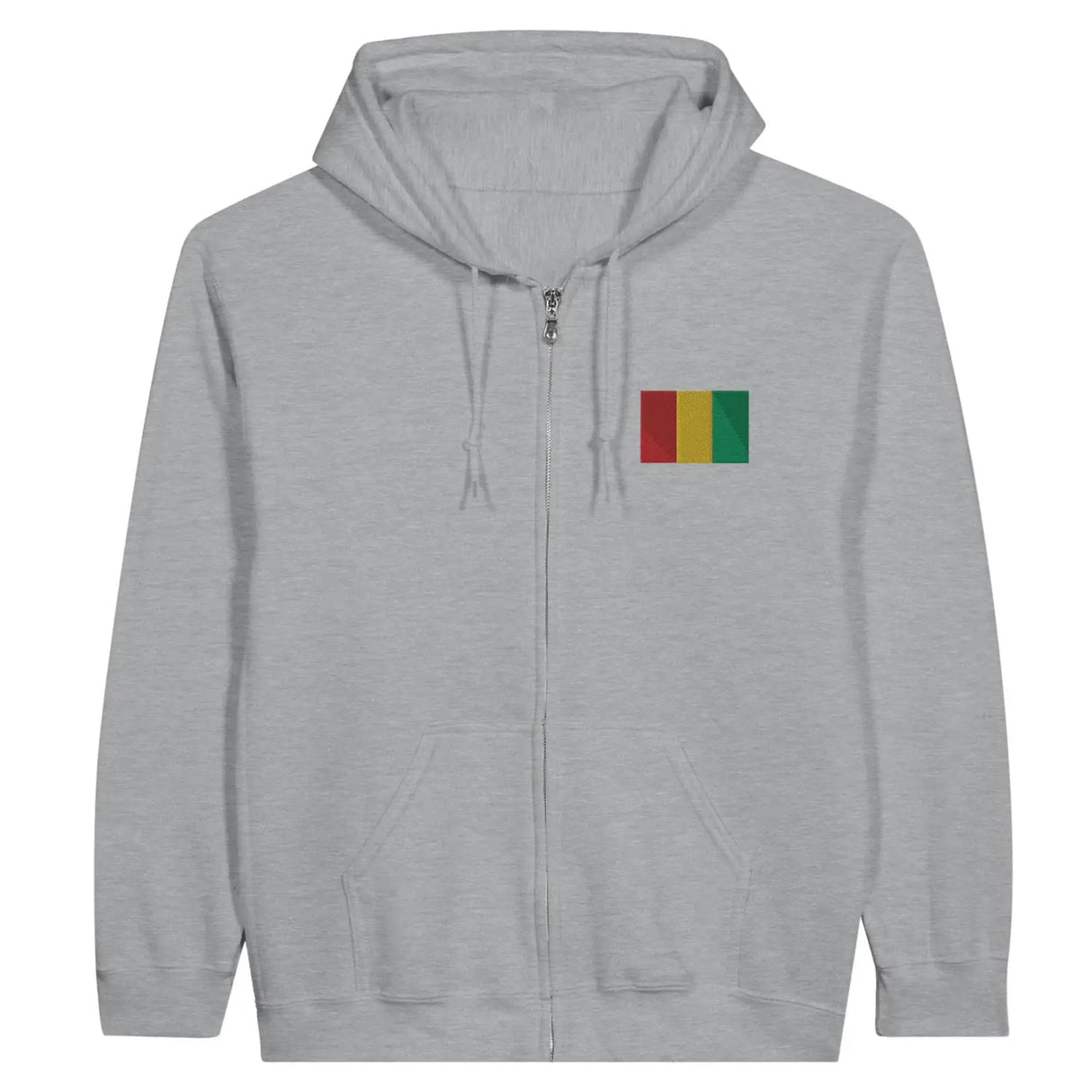 Sweat à capuche à fermeture éclair drapeau guinée en broderie - pixelformaflag
