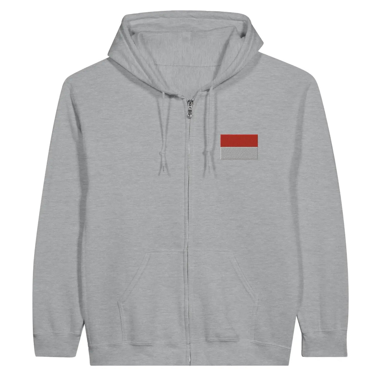 Sweat à capuche à fermeture éclair drapeau indonésie en broderie - pixelformaflag
