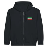 Sweat à capuche à fermeture éclair drapeau iran en broderie - pixelformaflag
