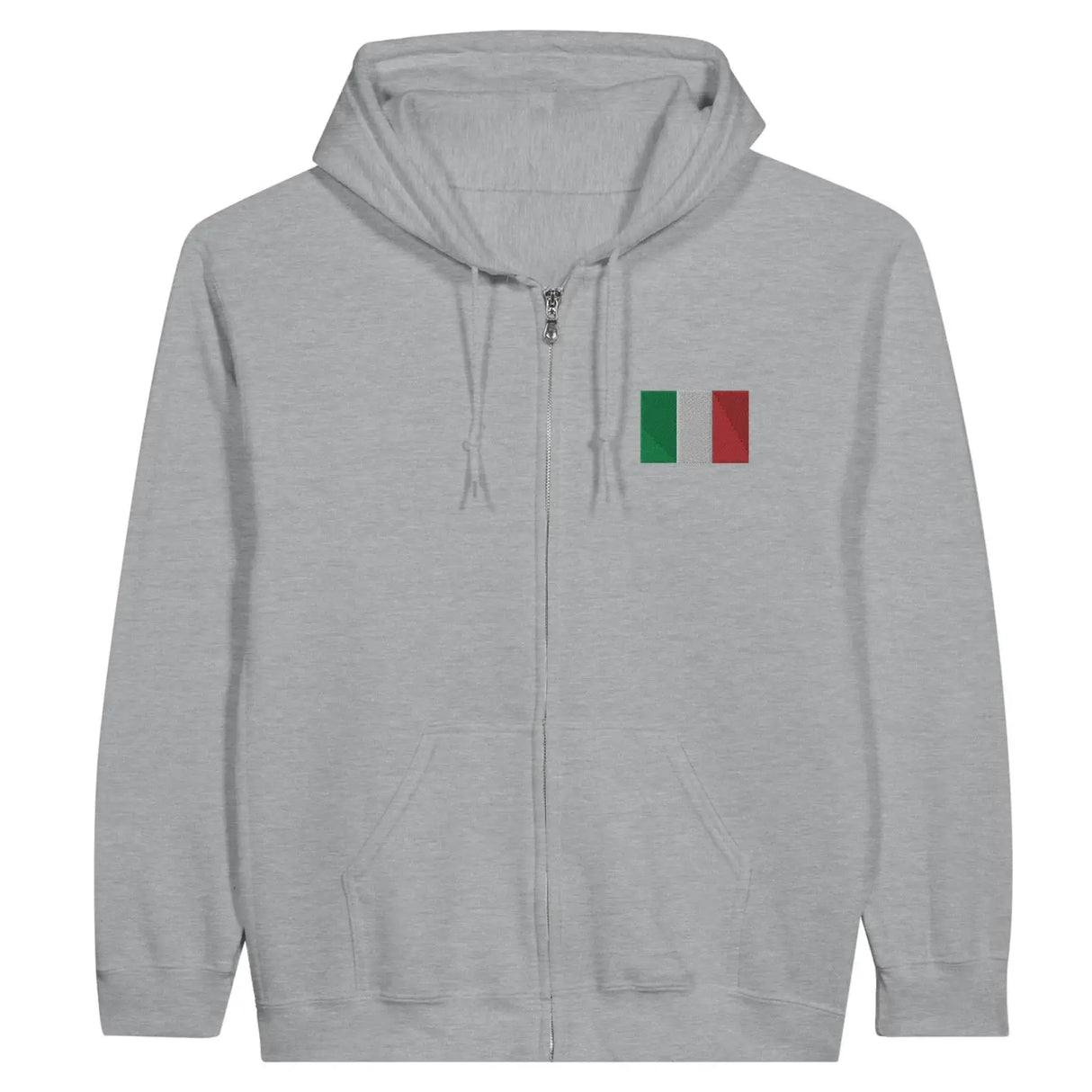 Sweat à capuche à fermeture éclair drapeau italie en broderie - pixelformaflag