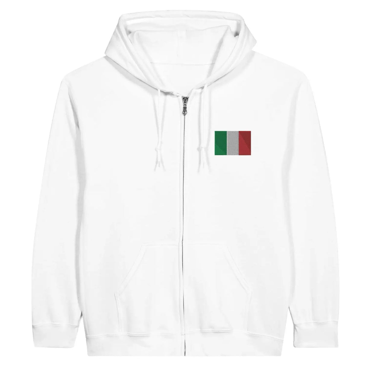 Sweat à capuche à fermeture éclair drapeau italie en broderie - pixelformaflag