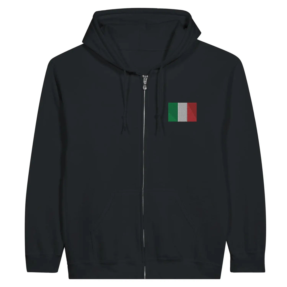 Sweat à capuche à fermeture éclair drapeau italie en broderie - pixelformaflag