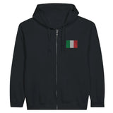 Sweat à capuche à fermeture éclair drapeau italie en broderie - pixelformaflag
