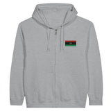 Sweat à capuche à fermeture éclair drapeau libye en broderie - pixelformaflag