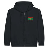 Sweat à capuche à fermeture éclair drapeau mauritanie en broderie - pixelformaflag