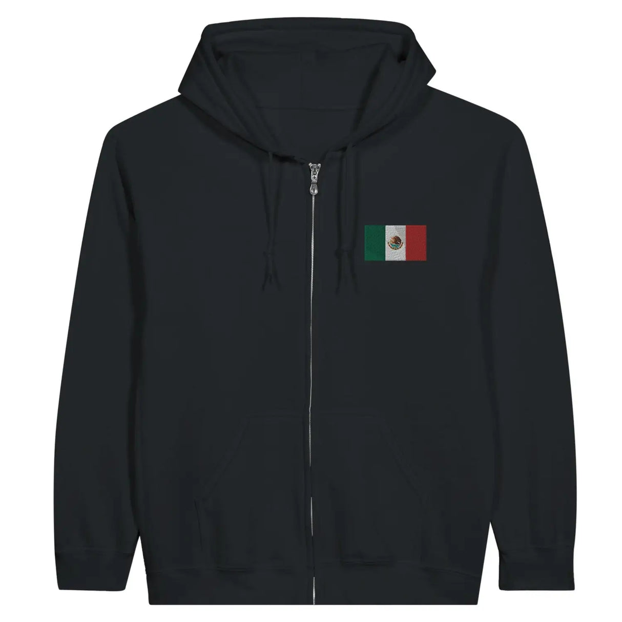 Sweat à capuche à fermeture éclair drapeau mexique en broderie - pixelformaflag