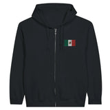 Sweat à capuche à fermeture éclair drapeau mexique en broderie - pixelformaflag