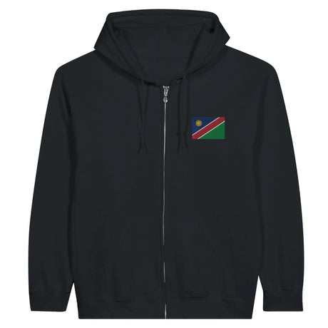 Sweat à capuche à fermeture éclair drapeau namibie en broderie - pixelformaflag
