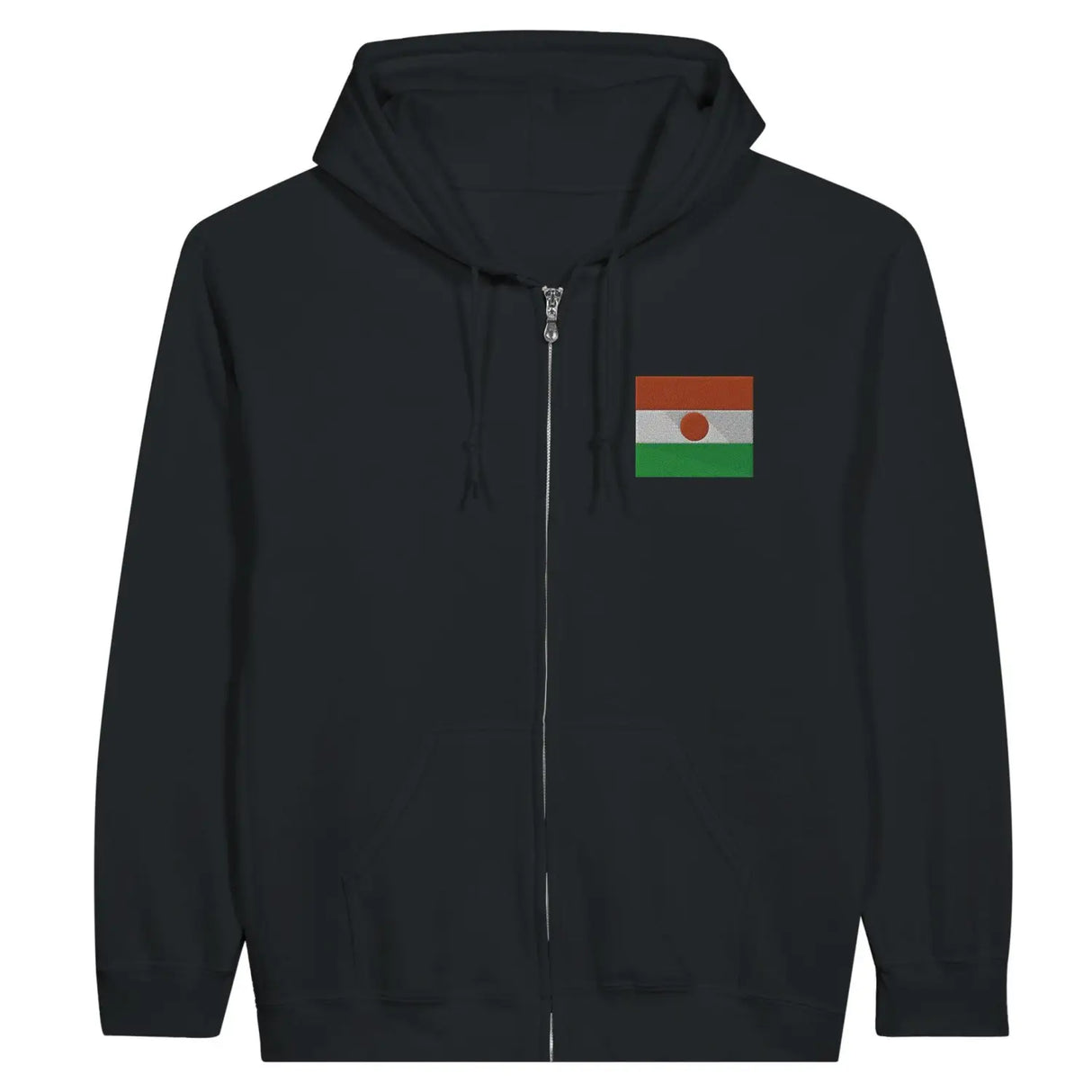 Sweat à capuche à fermeture éclair drapeau niger en broderie - pixelformaflag