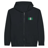 Sweat à capuche à fermeture éclair drapeau nigeria en broderie - pixelformaflag