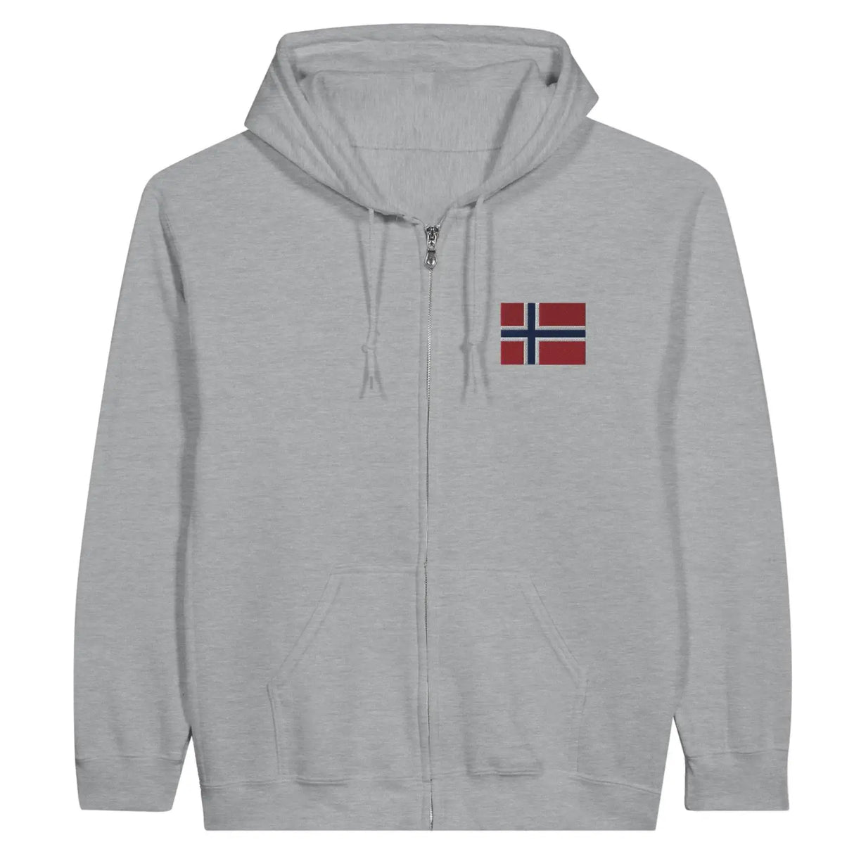 Sweat à capuche à fermeture éclair drapeau norvège en broderie - pixelformaflag