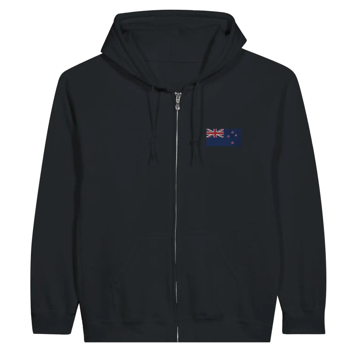Sweat à capuche à fermeture éclair drapeau nouvelle-zélande en broderie - pixelformaflag