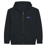 Sweat à capuche à fermeture éclair drapeau nouvelle-zélande en broderie - pixelformaflag
