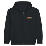 Sweat à capuche à fermeture éclair drapeau oman en broderie - pixelformaflag