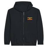 Sweat à capuche à fermeture éclair drapeau ouganda en broderie - pixelformaflag
