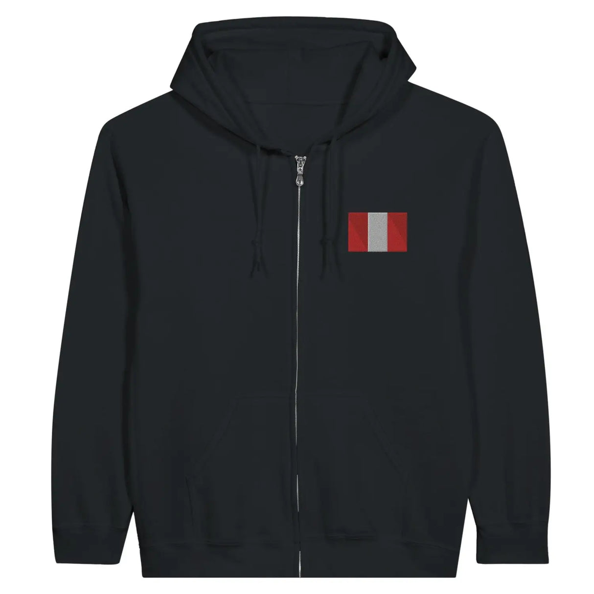 Sweat à capuche à fermeture éclair drapeau pérou en broderie - pixelformaflag