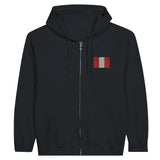 Sweat à capuche à fermeture éclair drapeau pérou en broderie - pixelformaflag