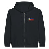 Sweat à capuche à fermeture éclair drapeau philippines en broderie - pixelformaflag