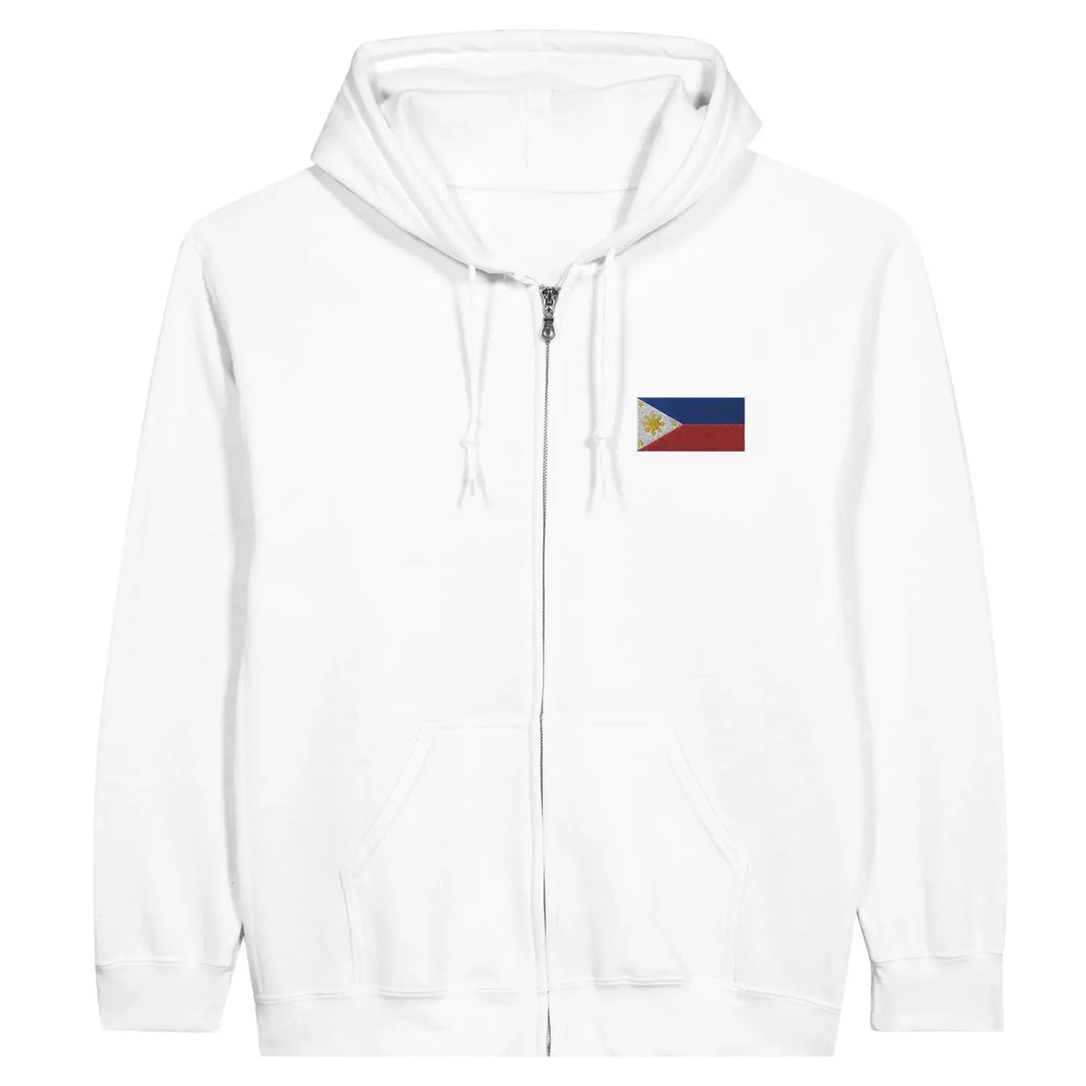 Sweat à capuche à fermeture éclair drapeau philippines en broderie - pixelformaflag