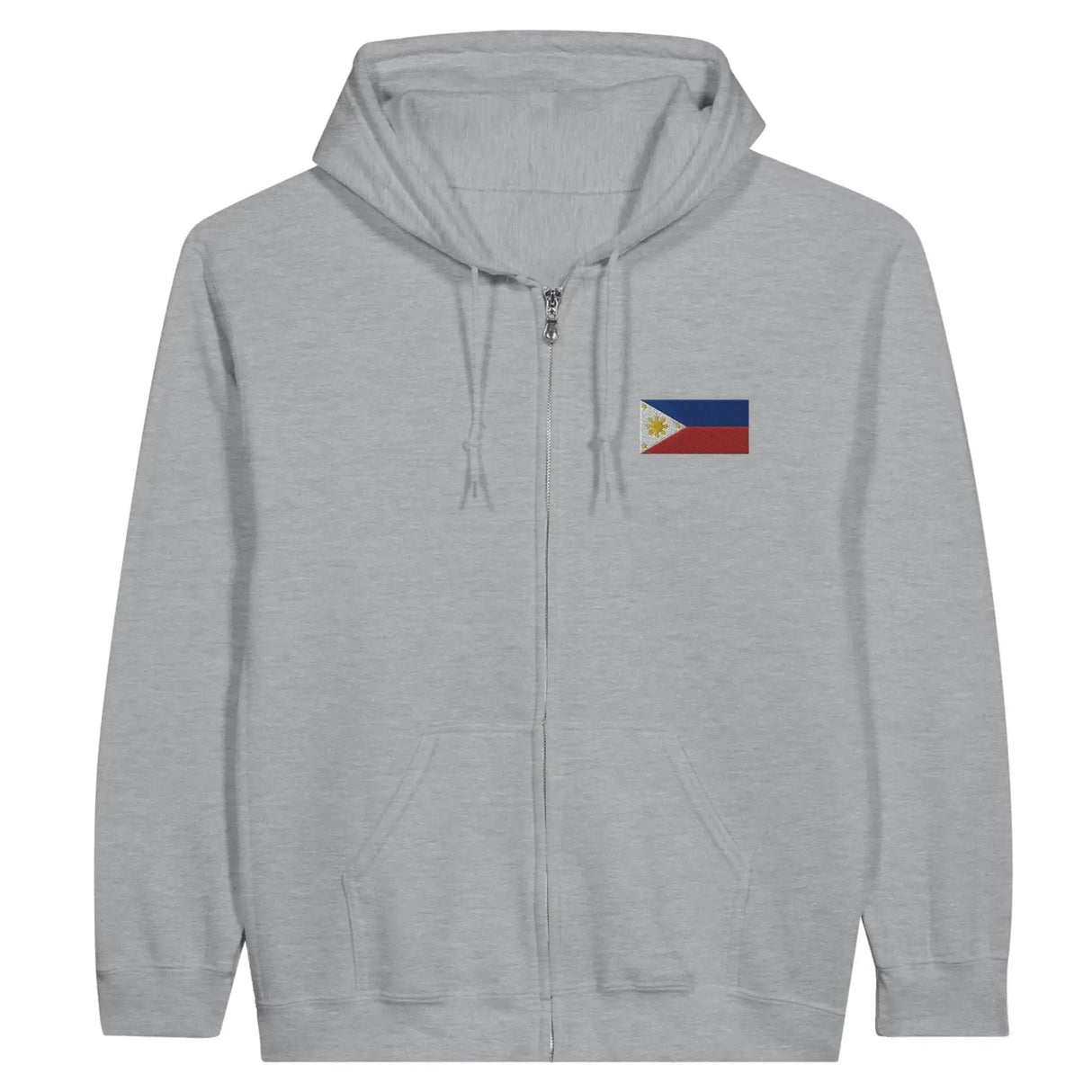 Sweat à capuche à fermeture éclair drapeau philippines en broderie - pixelformaflag