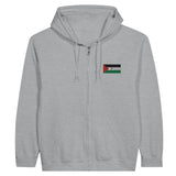 Sweat à capuche à fermeture éclair drapeau république arabe sahraouie démocratique en broderie - pixelformaflag