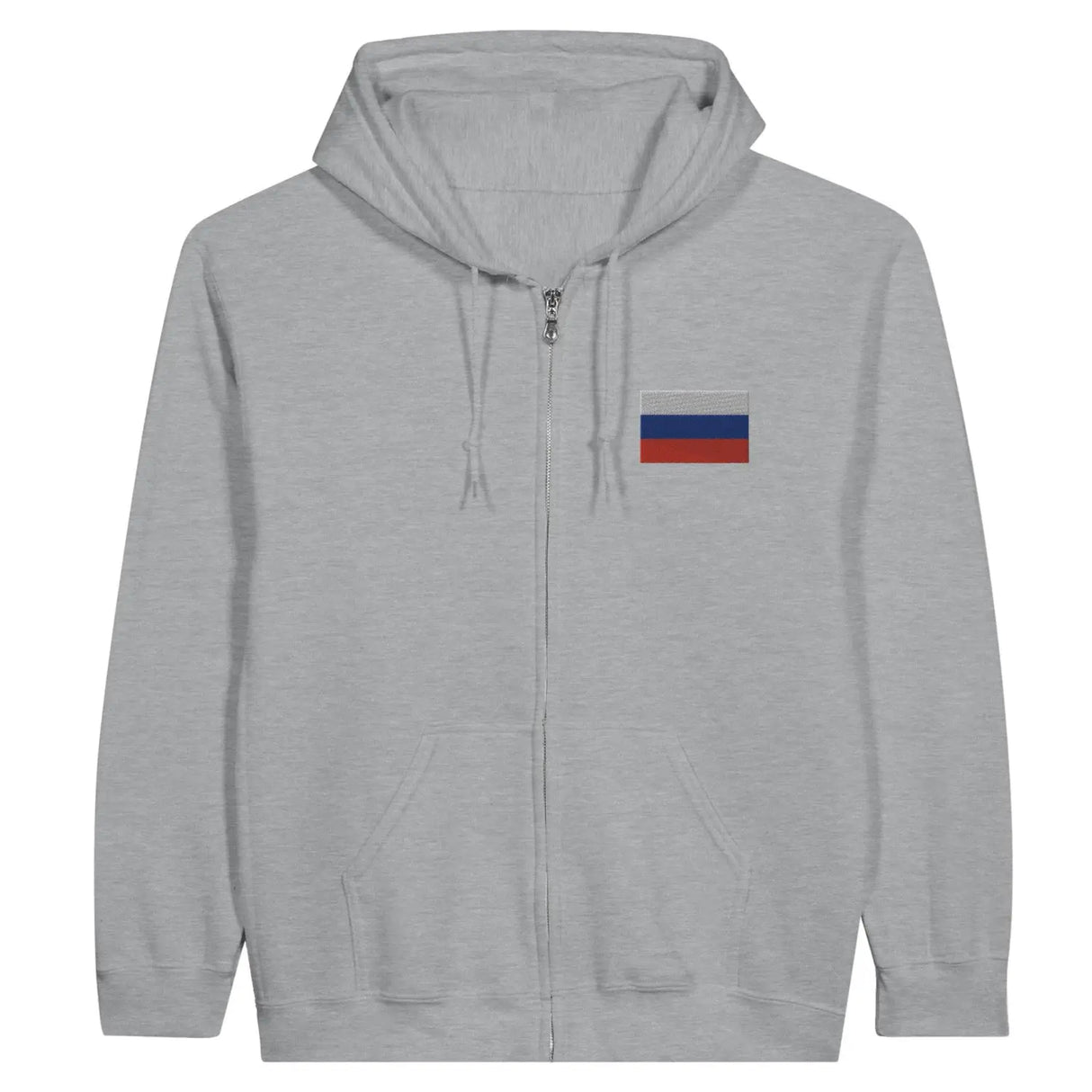 Sweat à capuche à fermeture éclair drapeau russie en broderie - pixelformaflag