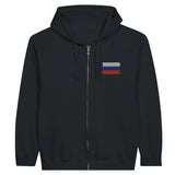 Sweat à capuche à fermeture éclair drapeau russie en broderie - pixelformaflag