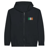 Sweat à capuche à fermeture éclair drapeau sierra leone en broderie - pixelformaflag