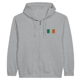 Sweat à capuche à fermeture éclair drapeau sierra leone en broderie - pixelformaflag