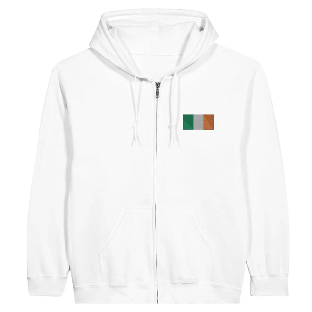 Sweat à capuche à fermeture éclair drapeau sierra leone en broderie - pixelformaflag