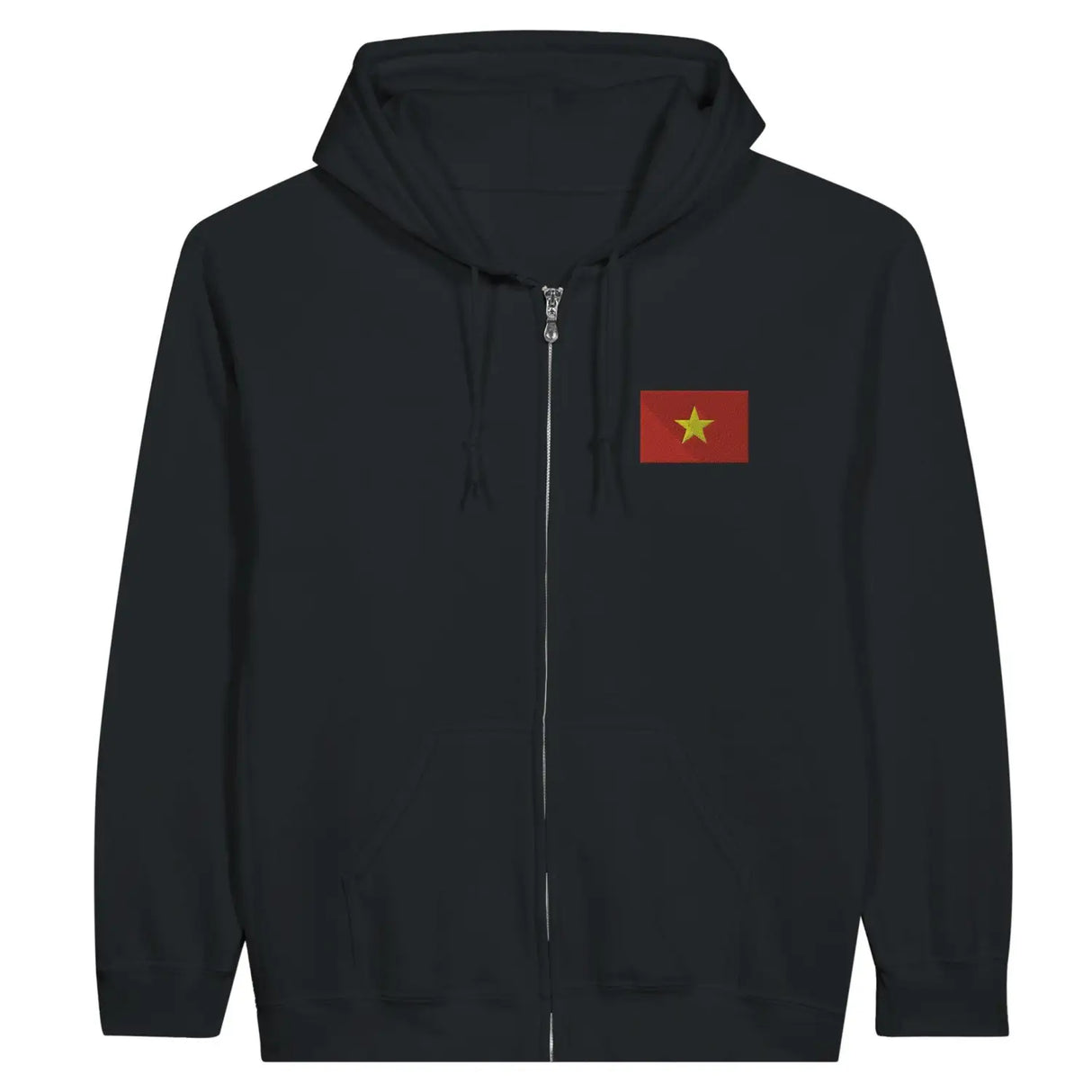 Sweat à capuche à fermeture éclair drapeau viêt nam en broderie - pixelformaflag