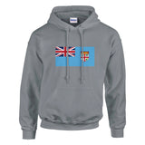 Sweat à capuche fidji coton mélangé broderie bleue