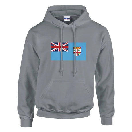 Sweat à capuche fidji coton mélangé broderie bleue